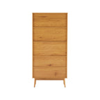 Lounea - Bibliothèque 2 Portes Avec Cannage - Naturel