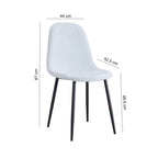 Lot De 4 Chaises En Tissu Bouclette - Blanc
