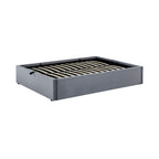 Parma - Velvet Storage Bed + Slatted Base - Gray