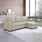 Cozy - Canapé D'Angle Réversible Et Convertible En Tissu - Beige