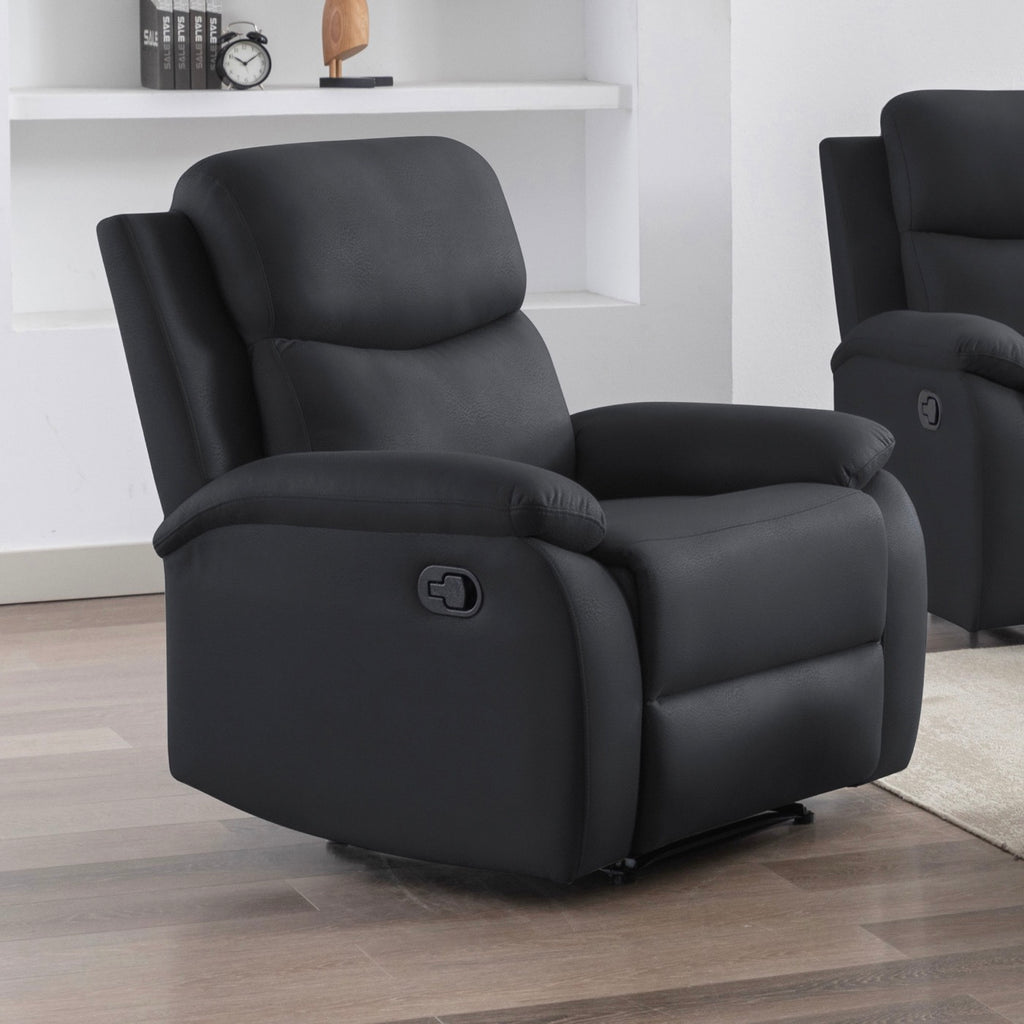 Zolara - Fauteuil De Relaxation Manuel En Pu - Noir