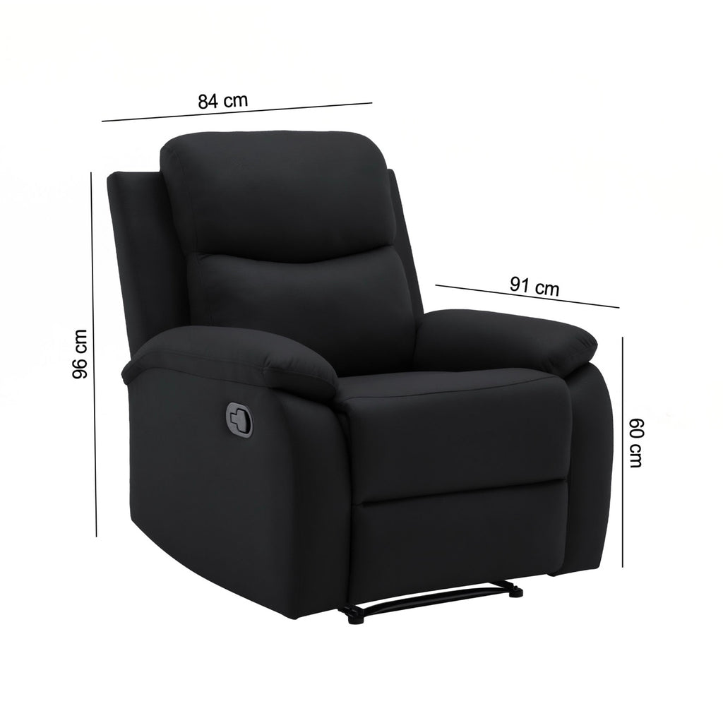Zolara - Fauteuil De Relaxation Manuel En Pu - Noir