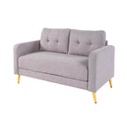 Glimar - Canapé 2 Places Fixes En Microfibre - Gris Clair