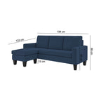 Lumina - Canapé D'Angle Réversible Avec Pouf En Microfibre - Bleu