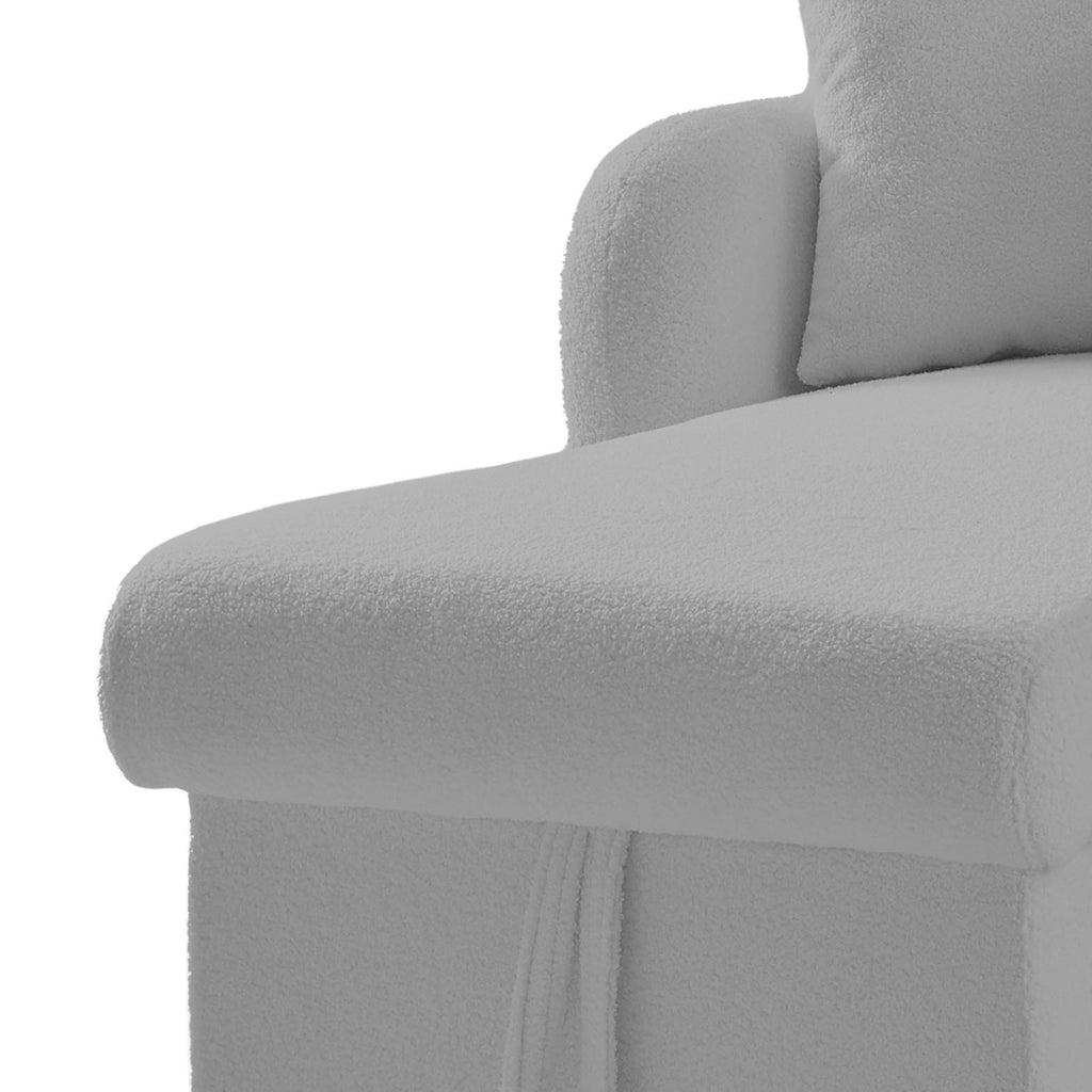 Siveco - Canapé D'Angle À Gauche Convertible Tissu Blouclette - Gris