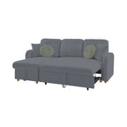 Siveco - Sofá esquinero convertible en tela Bouclette - Antracita