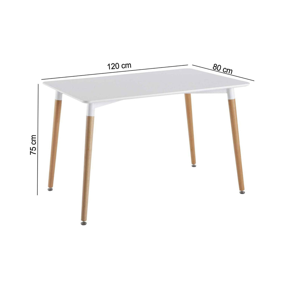 Scandi - Ensemble Table Rectangulaire De Repas + 4 Chaises - Transparent