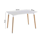Scandi - Ensemble Table Rectangulaire De Repas + 4 Chaises - Transparent