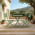 Baca - Ensemble Table + 2 Chaises De Jardin Pliable En Métal - Vert