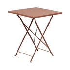 Baca - Table + 2 Metal Garden Chairs Set - Terracotta