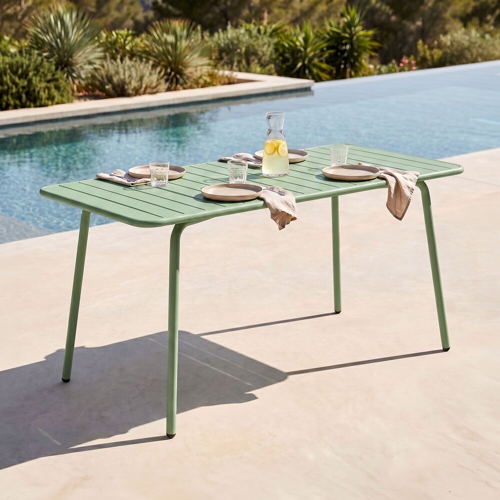 Baca - Mesa de Jardín de Metal - Verde