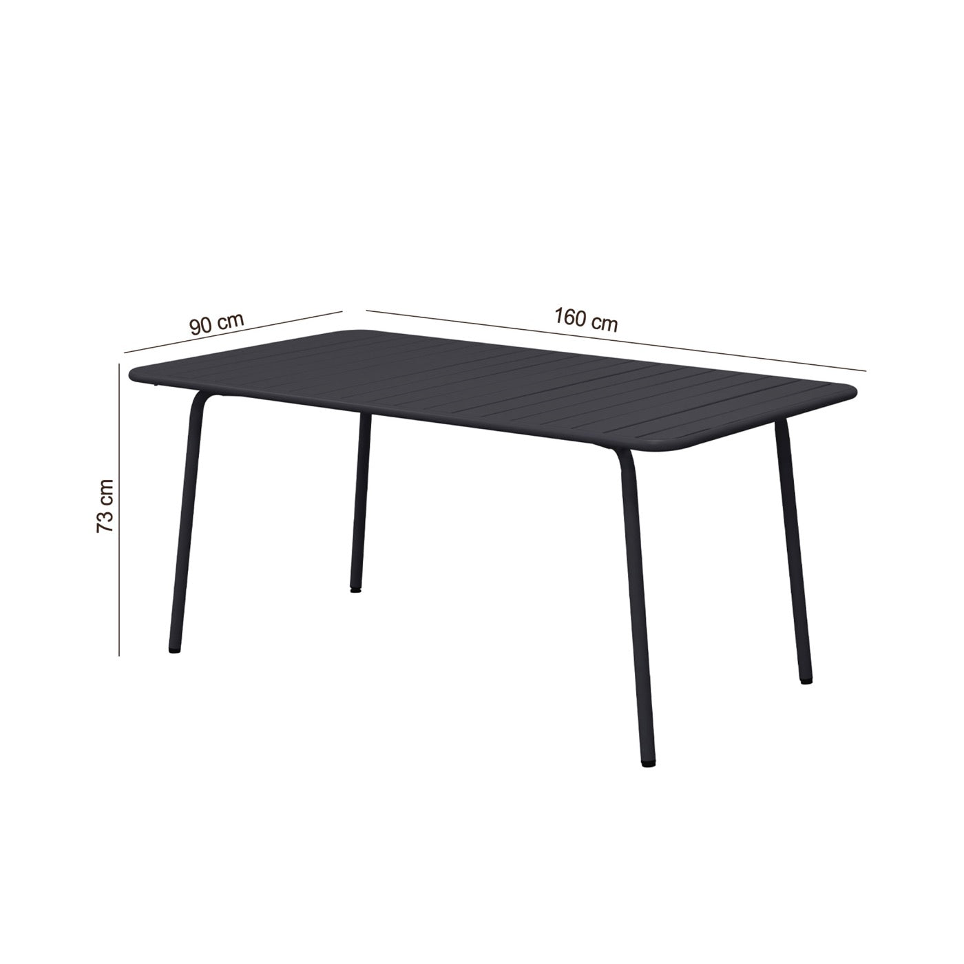 Baca - Mesa de Jardín de Metal - Gris
