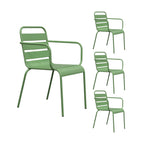 Baca - Ensemble Table De Jardin + 4 Fauteuils En Métal - Vert