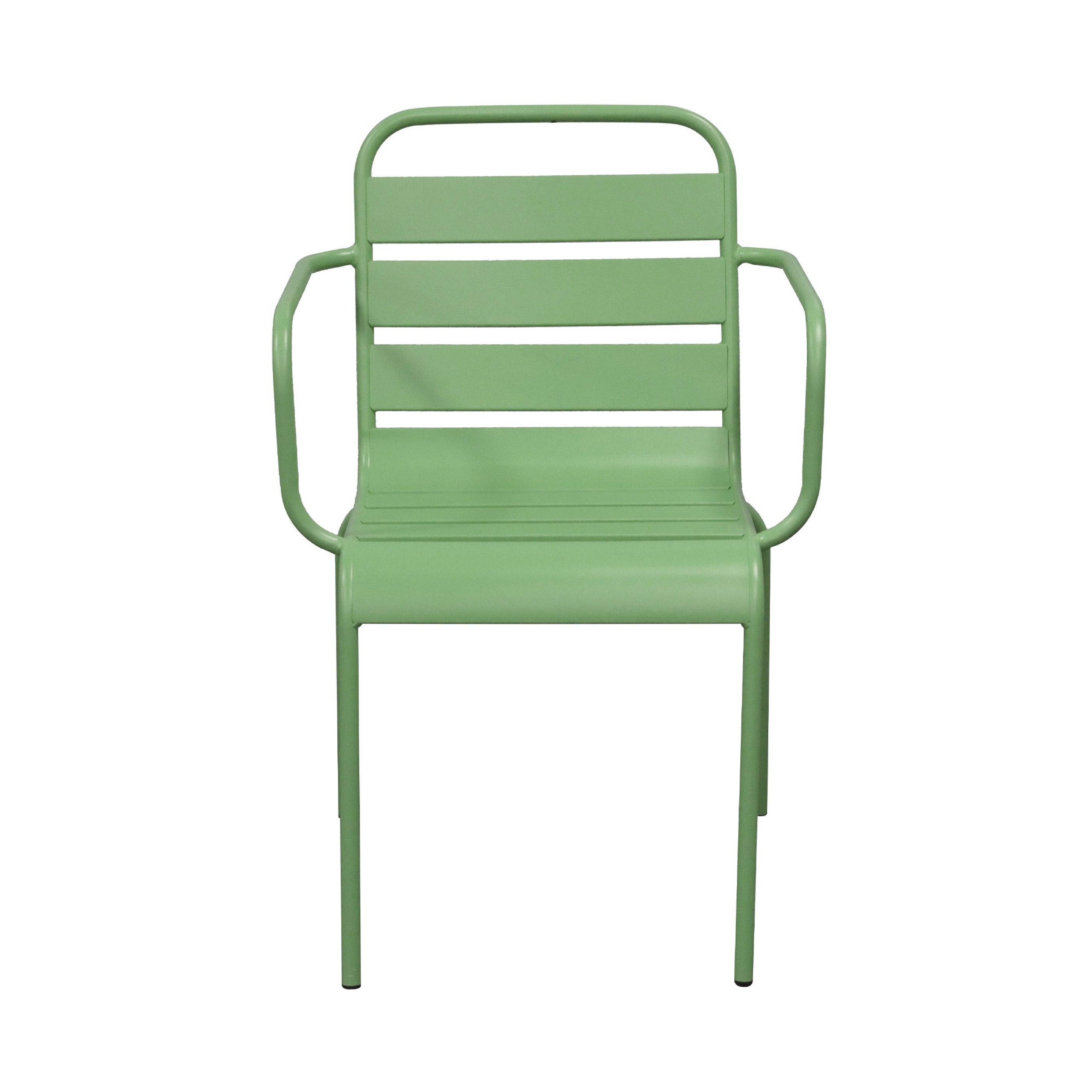 Baca - Ensemble Table De Jardin + 4 Fauteuils En Métal - Vert