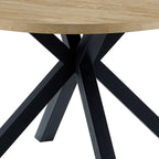 Alina - Mesa De Comedor Redonda Y Patas De Metal - Natural