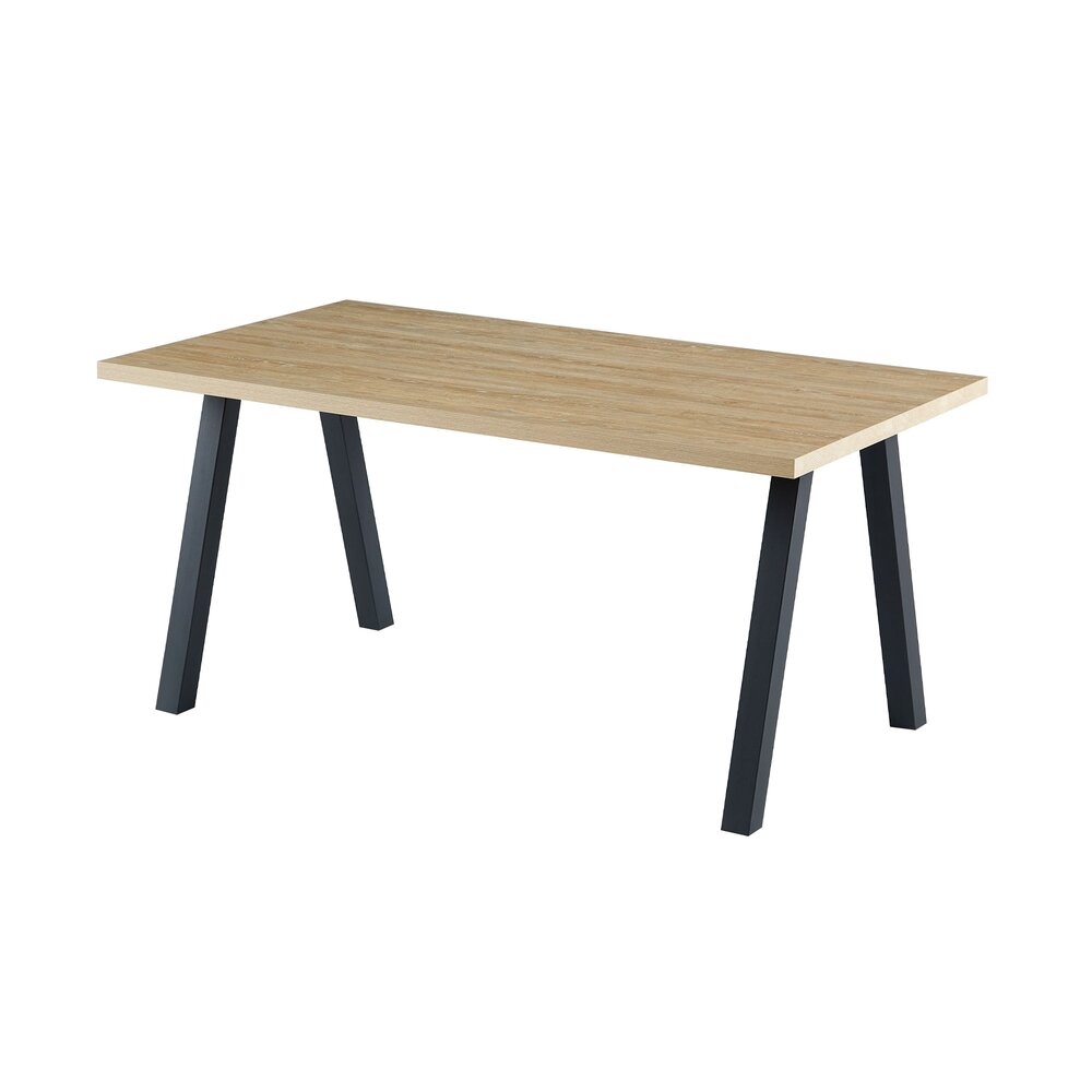 Alina - Table À Manger Et Pieds En Métal - 4 Personnes - Naturel