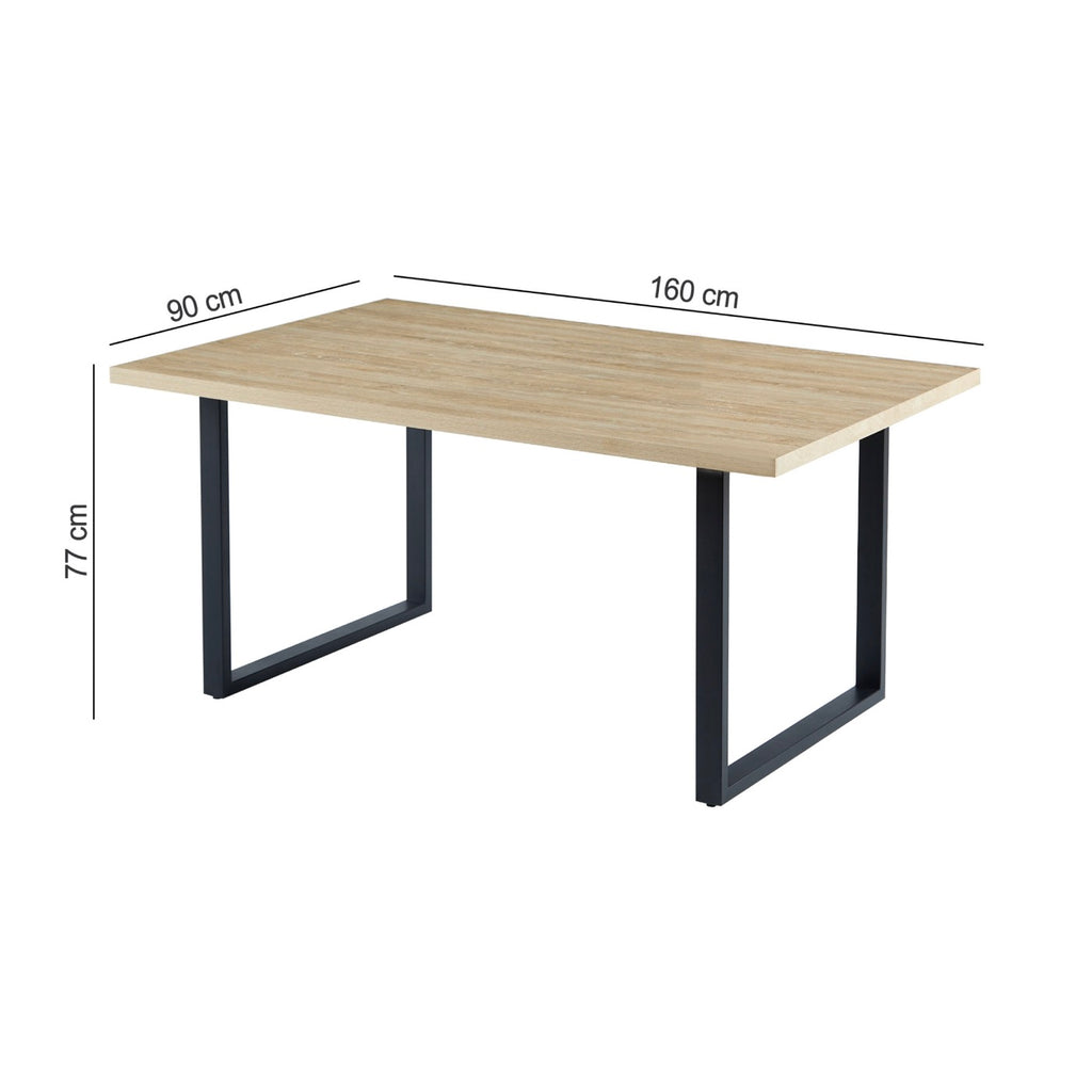 Alina - Mesa De Comedor Y Patas De Metal - Natural