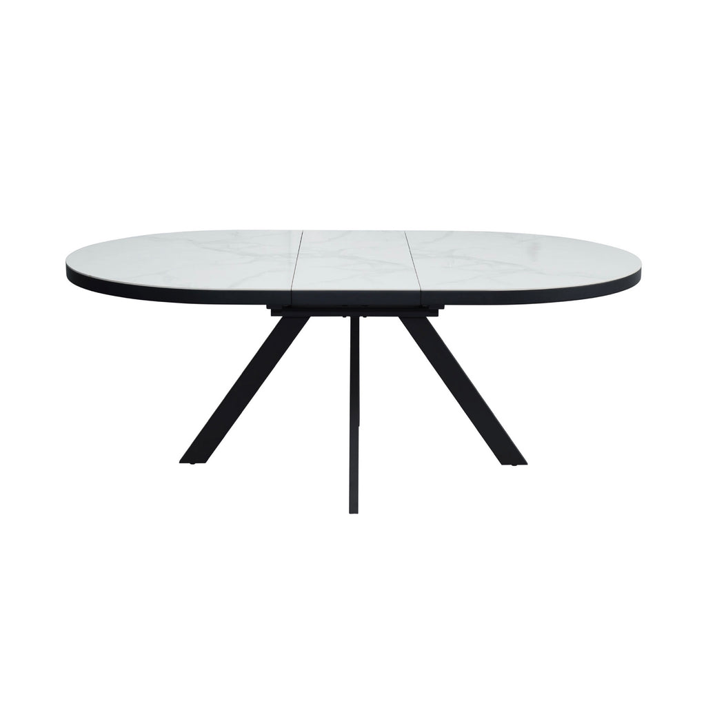 Inski - Table À Manger Ovale Extensible - 6 Places - Blanc