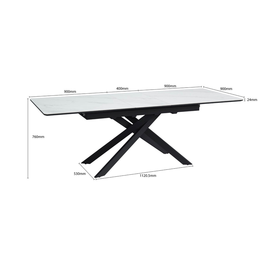 Inski - Extendable Dining Table - White