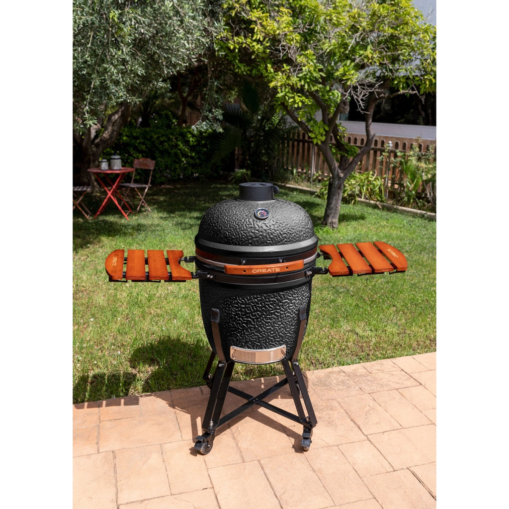 Barbecue Kamado - Barbecue Fumoir En Céramique - Noir
