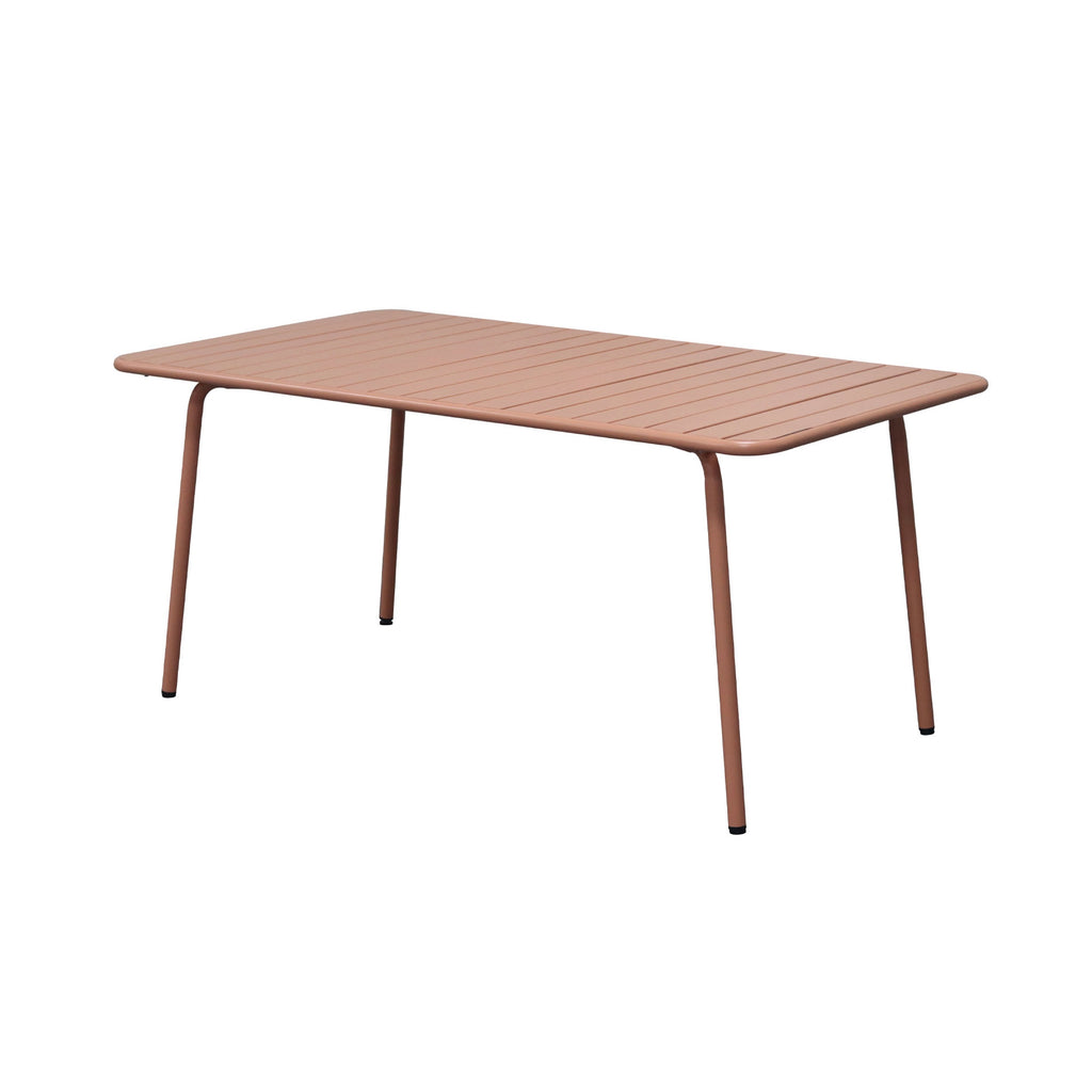 Baca - Conjunto Mesa de Jardín + 6 Sillones de Metal - Terracota
