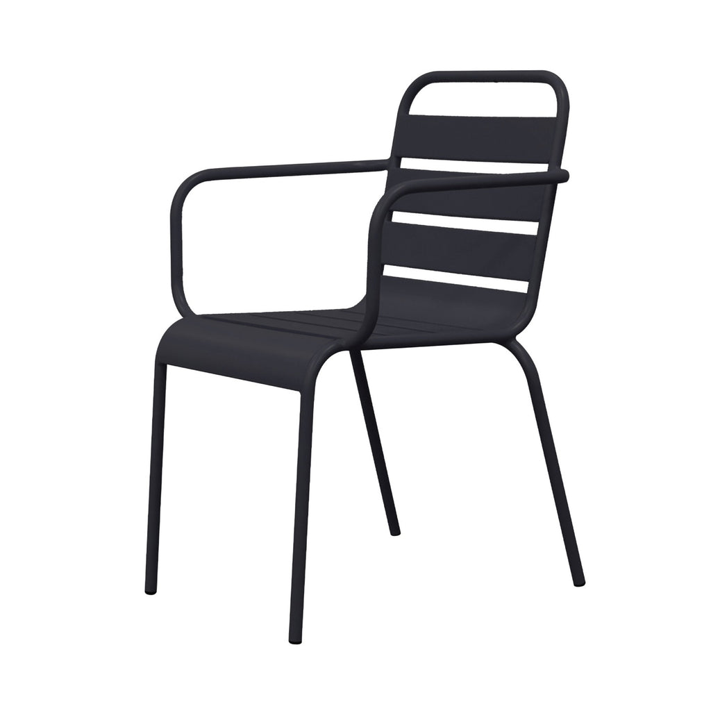 Baca - Ensemble Table + 4 Chaises + 2 Fauteuils En Métal - Gris
