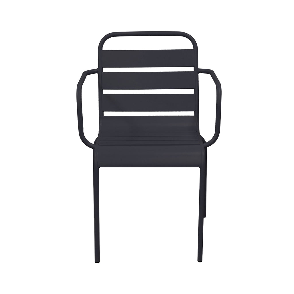 Baca - Ensemble Table + 4 Chaises + 2 Fauteuils En Métal - Gris
