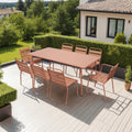Baca - Ensemble Table +6 Chaises +2 Fauteuils En Métal - Terracotta