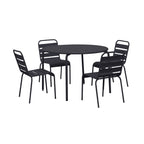 Baca - Garden Table + 4 Metal Chairs Set - Gray