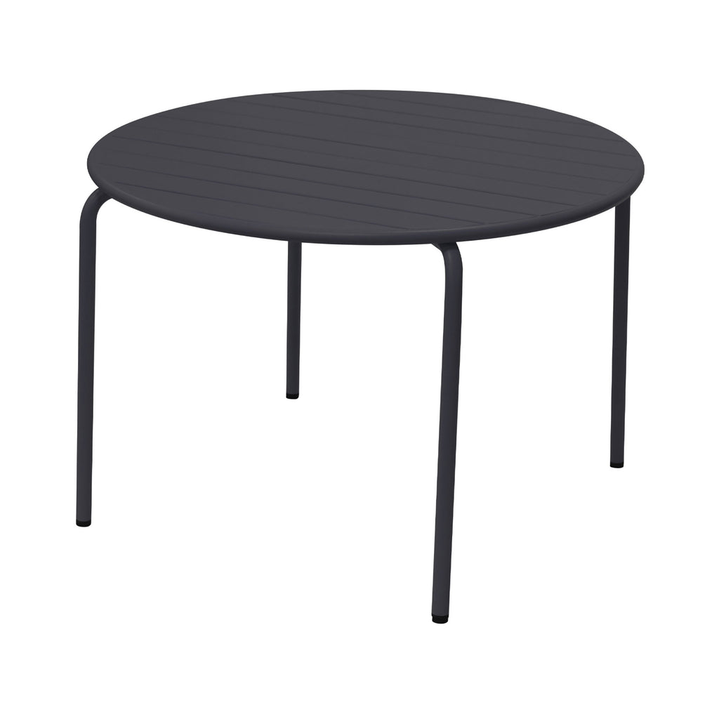Baca - Garden Table + 4 Metal Chairs Set - Gray