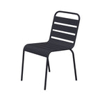 Baca - Garden Table + 4 Metal Chairs Set - Gray