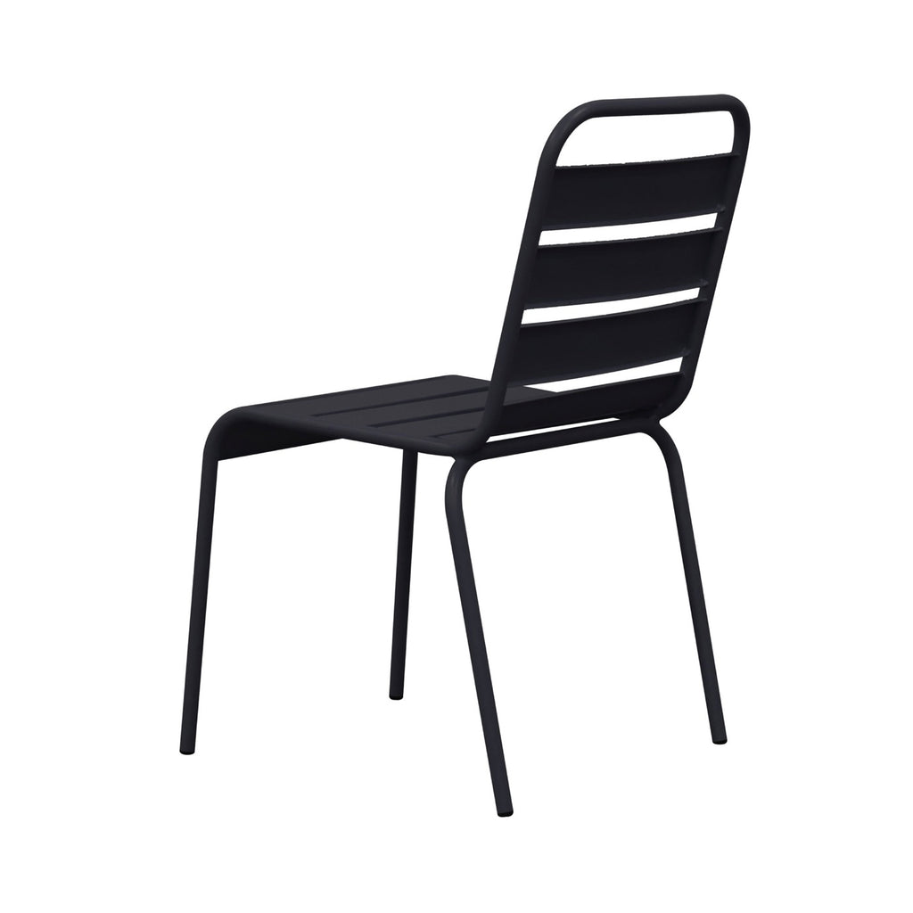 Baca - Garden Table + 4 Metal Chairs Set - Gray
