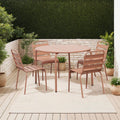 Baca - Conjunto de mesa de jardín + 4 sillas de metal - Terracota