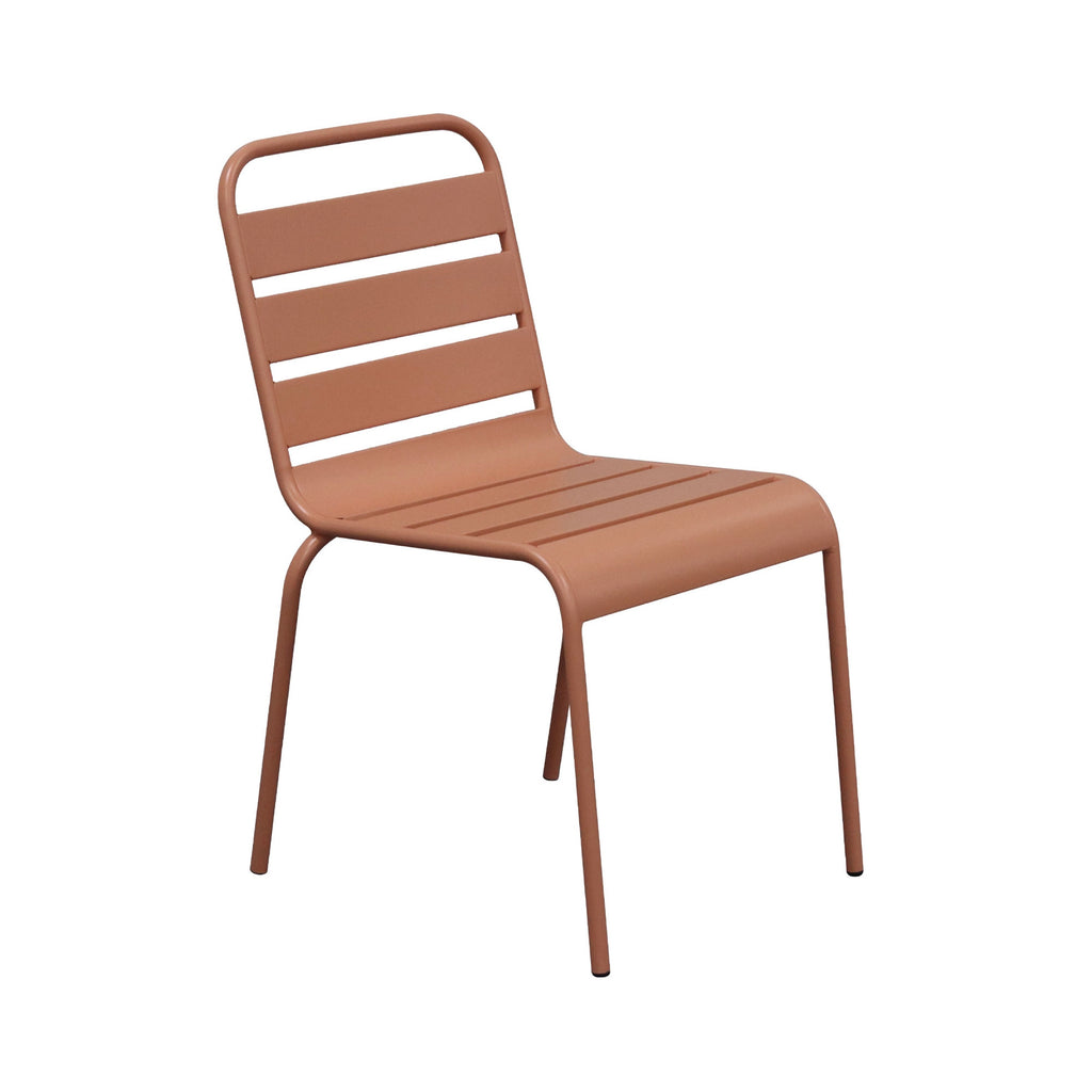 Baca - Conjunto de mesa de jardín + 4 sillas de metal - Terracota