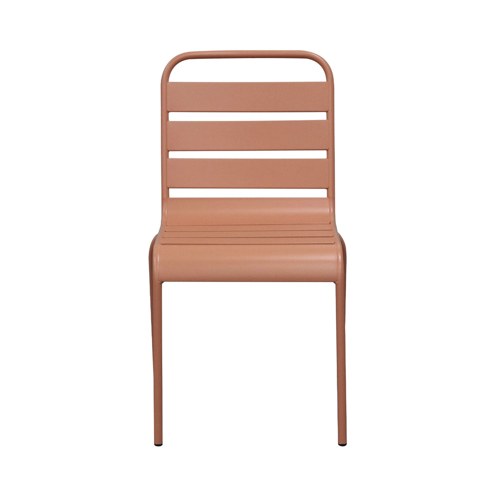 Baca - Conjunto de mesa de jardín + 4 sillas de metal - Terracota