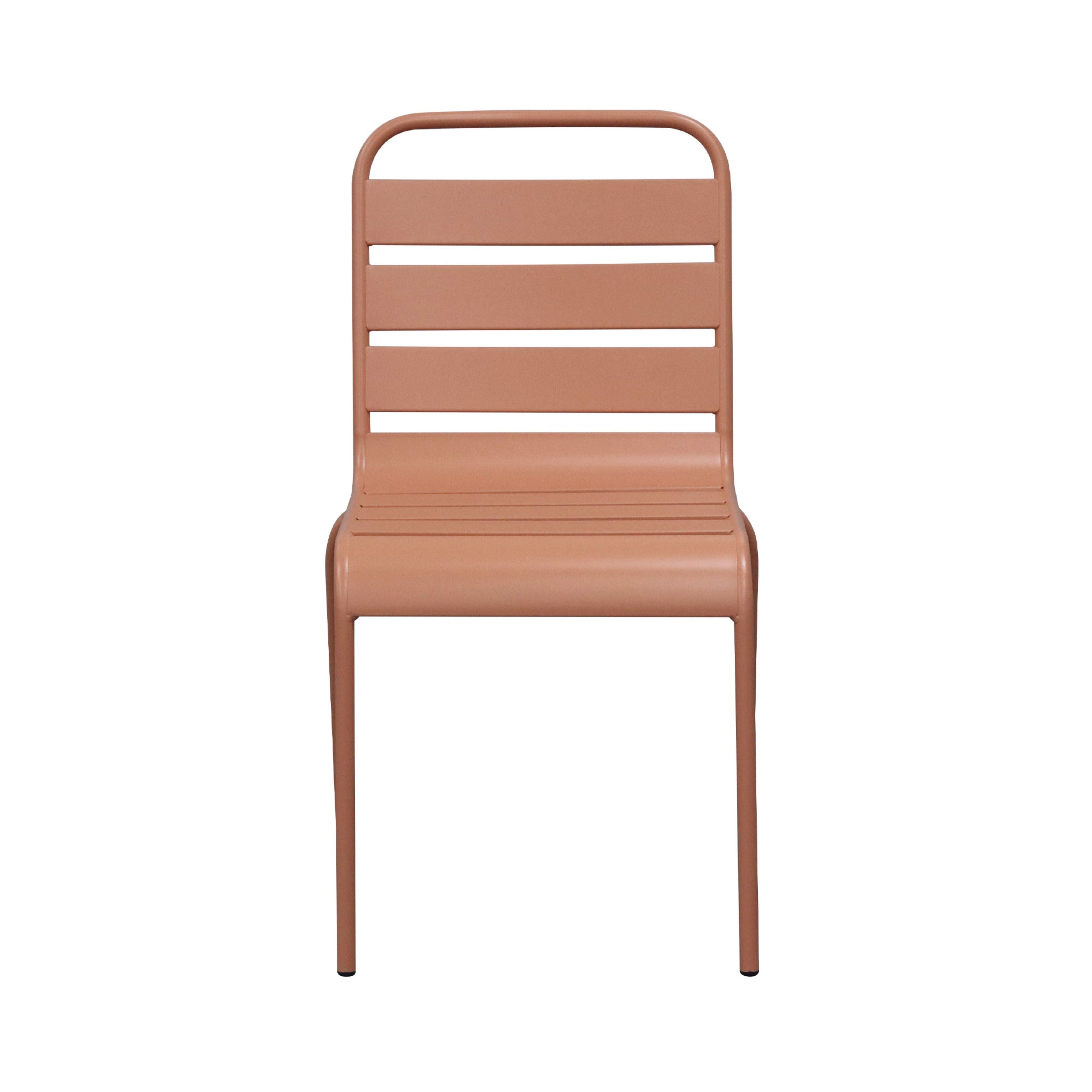 Baca - Conjunto de mesa de jardín + 4 sillas de metal - Terracota