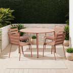 Baca - Conjunto Mesa de Jardín + 4 Sillones de Metal - Terracota