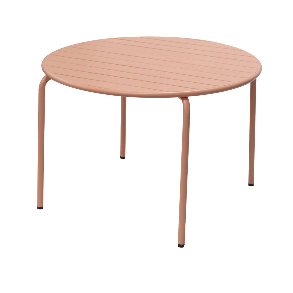 Baca - Conjunto Mesa de Jardín + 4 Sillones de Metal - Terracota