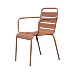 Baca - Conjunto Mesa de Jardín + 4 Sillones de Metal - Terracota