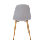 Velvet - Lot De 4 Chaises - Velours - Gris Et Naturel
