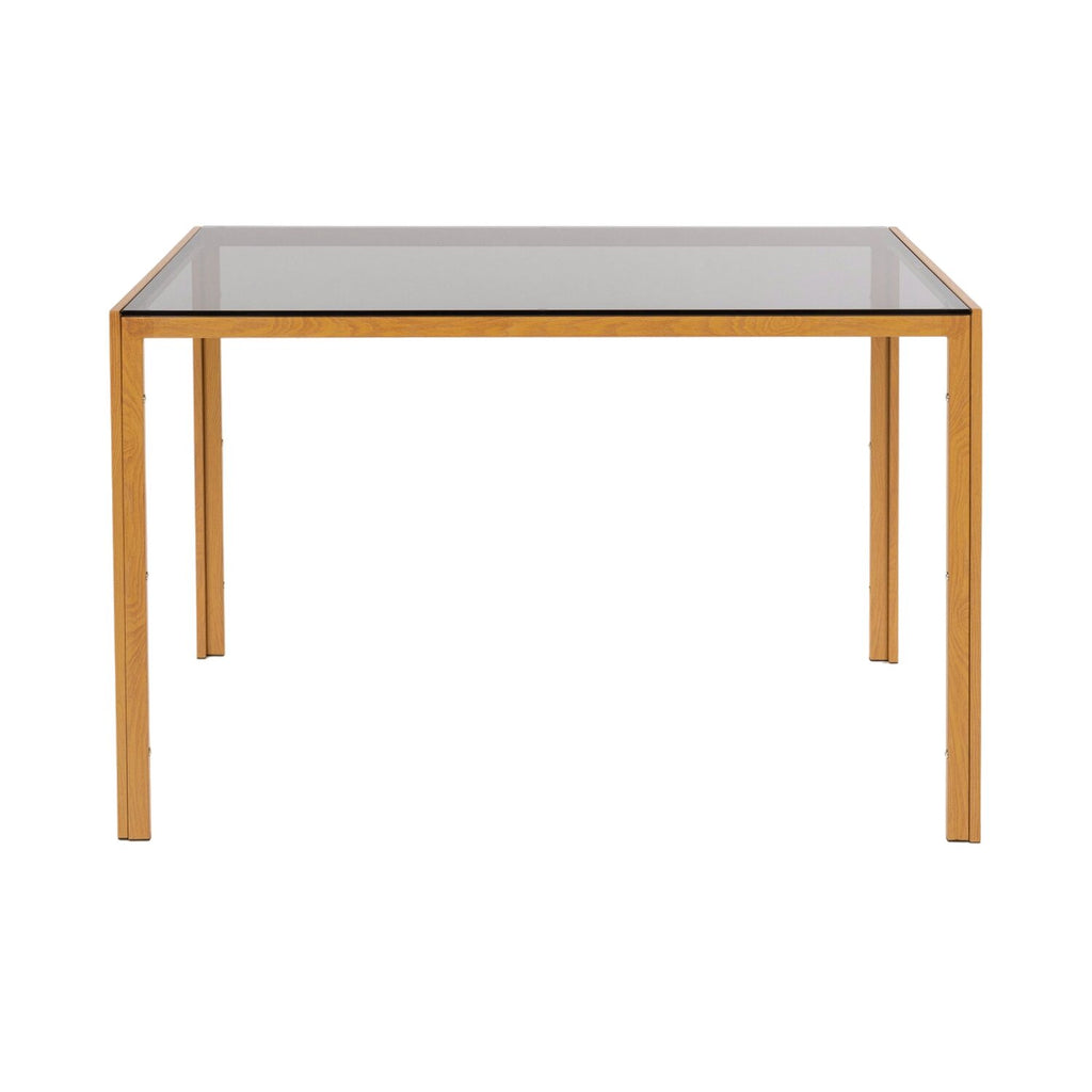 Mirley - Table À Manger - Verre Trempé - Gris Et Naturel