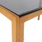 Mirley - Table À Manger - Verre Trempé - Gris Et Naturel