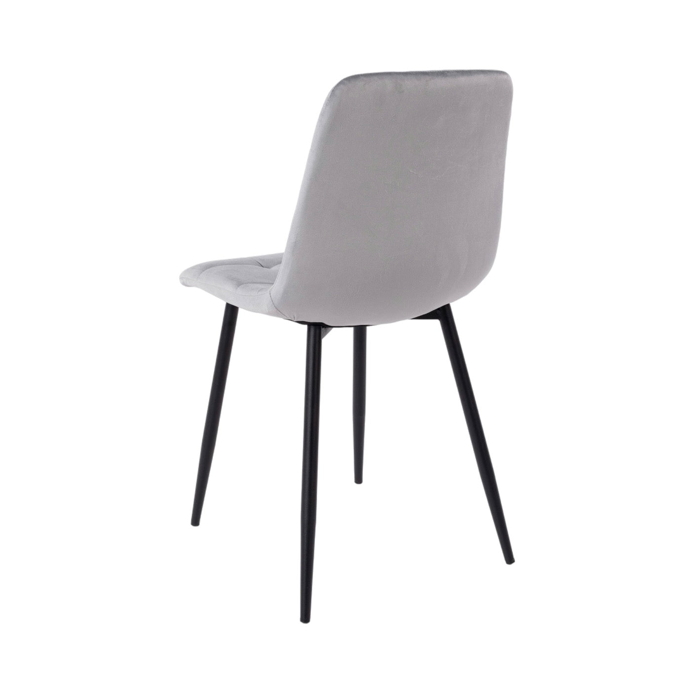 Dialo - Round Table + 4 Velvet Chairs Set - Gray