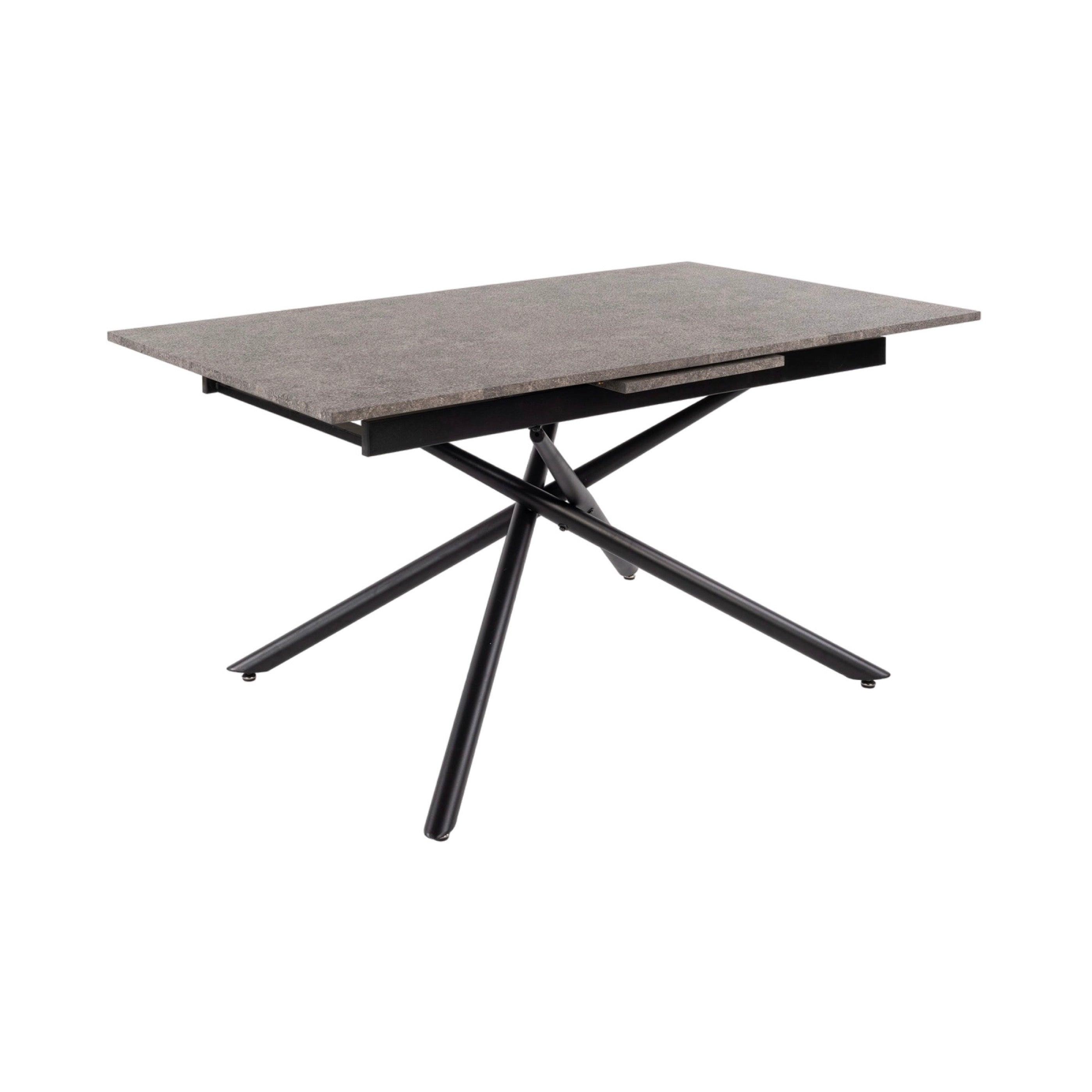 Mindy - Extendable Table + 6 Velvet Chairs - Gray
