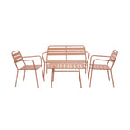 Baca - Salon De Jardin 4 Places En Métal - Terracotta