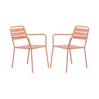 Baca - Salon De Jardin 4 Places En Métal - Terracotta