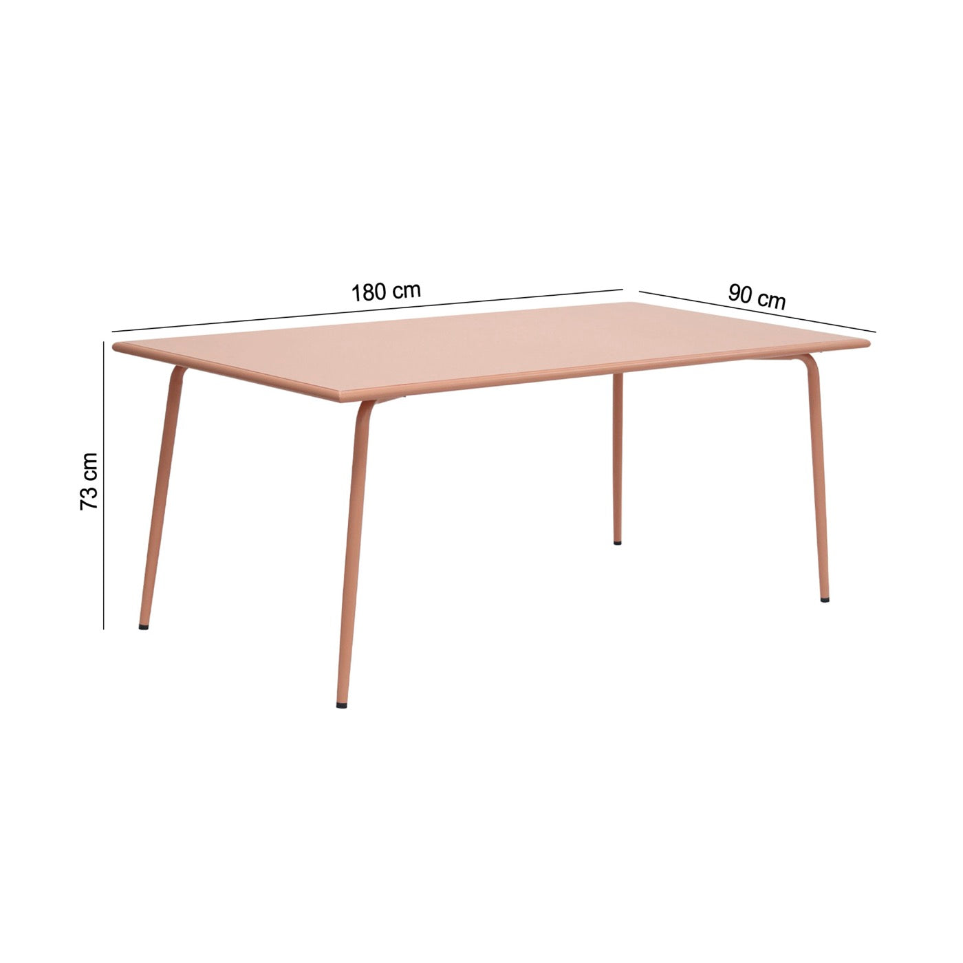 Baca - Table De Jardin En Métal - Terracotta