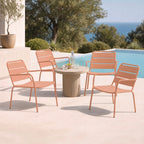 Baca - Lot De 4 Fauteuils De Jardin En Métal - Terracotta