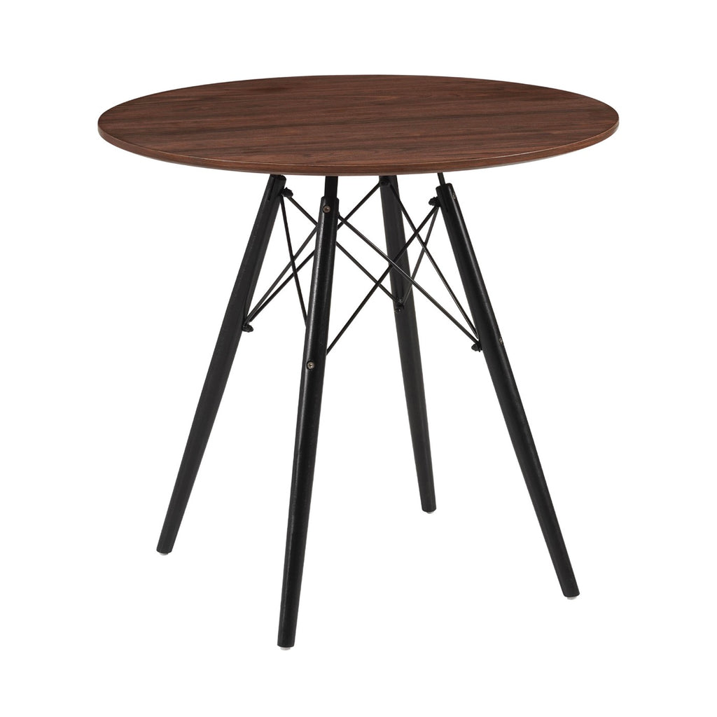 Scandi - Juego de comedor mesa redonda + 4 sillas - Nogal