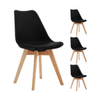 Scandi - Juego de comedor mesa redonda + 4 sillas - Nogal